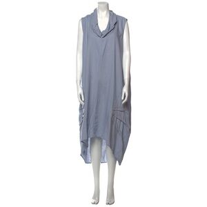 CYNTHIA ROWLEY Linen Lagenlook Cowl Neck Maxi Tent Dress